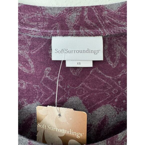 Soft Surroundings Purple Gray Floral Tunic Sweater Size XS NWT - Picture 4 of 5